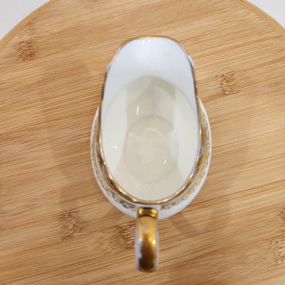 Aynsley China Creamer Fine English Bone China White Gold Handle Ornate - Picture 5 of 8